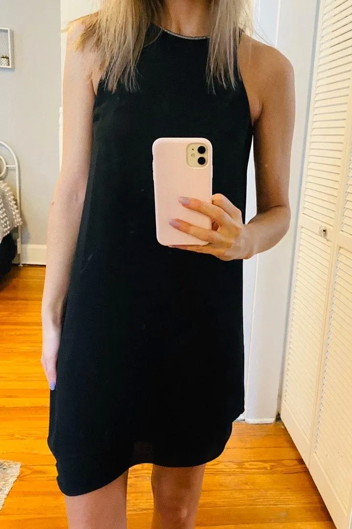 H&M Black Chiffon Dress - Image 2