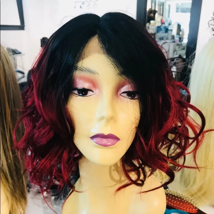 Short Curly middle Part ombré wig - Image 2