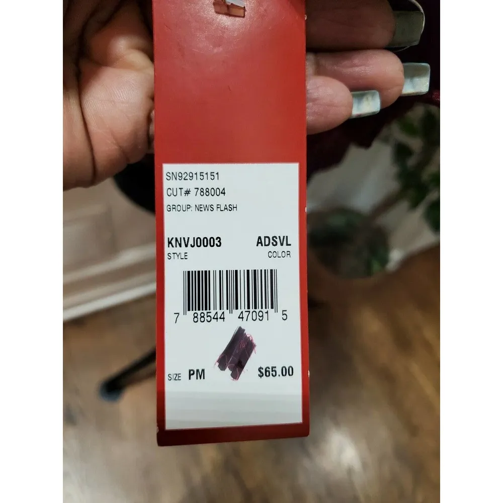 Choices Women's Burgundy Polyester Long Sleeve Button Down Casual Jacket Size PM - Image 6