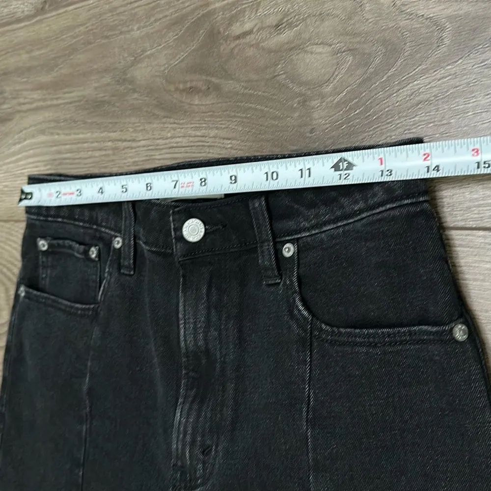 Abercrombie‎ & Fitch The Skinny High Rise Split Raw Hem Black Stretch Jeans 27 - Image 10
