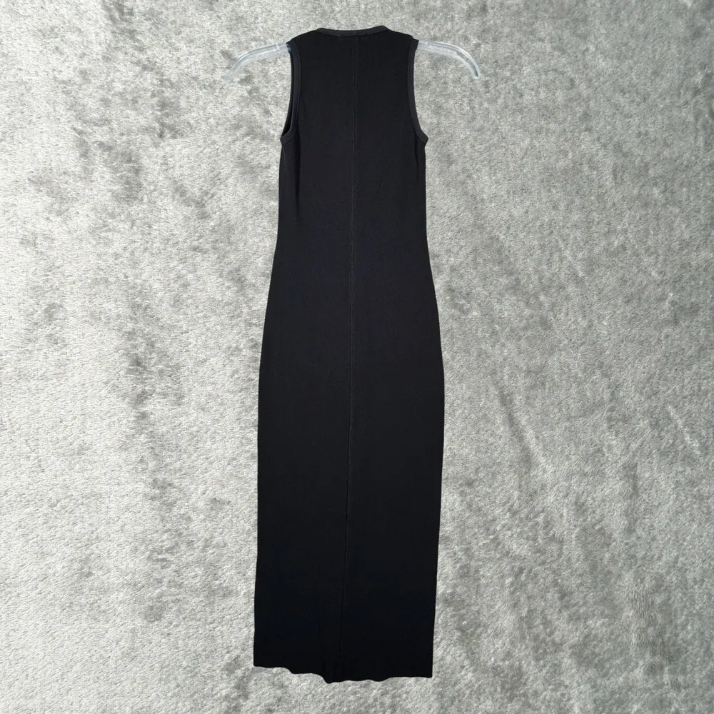 James Perse Dress Womens Small Black Midi Dress Casual Grunge Neutral Minimalist - Image 3