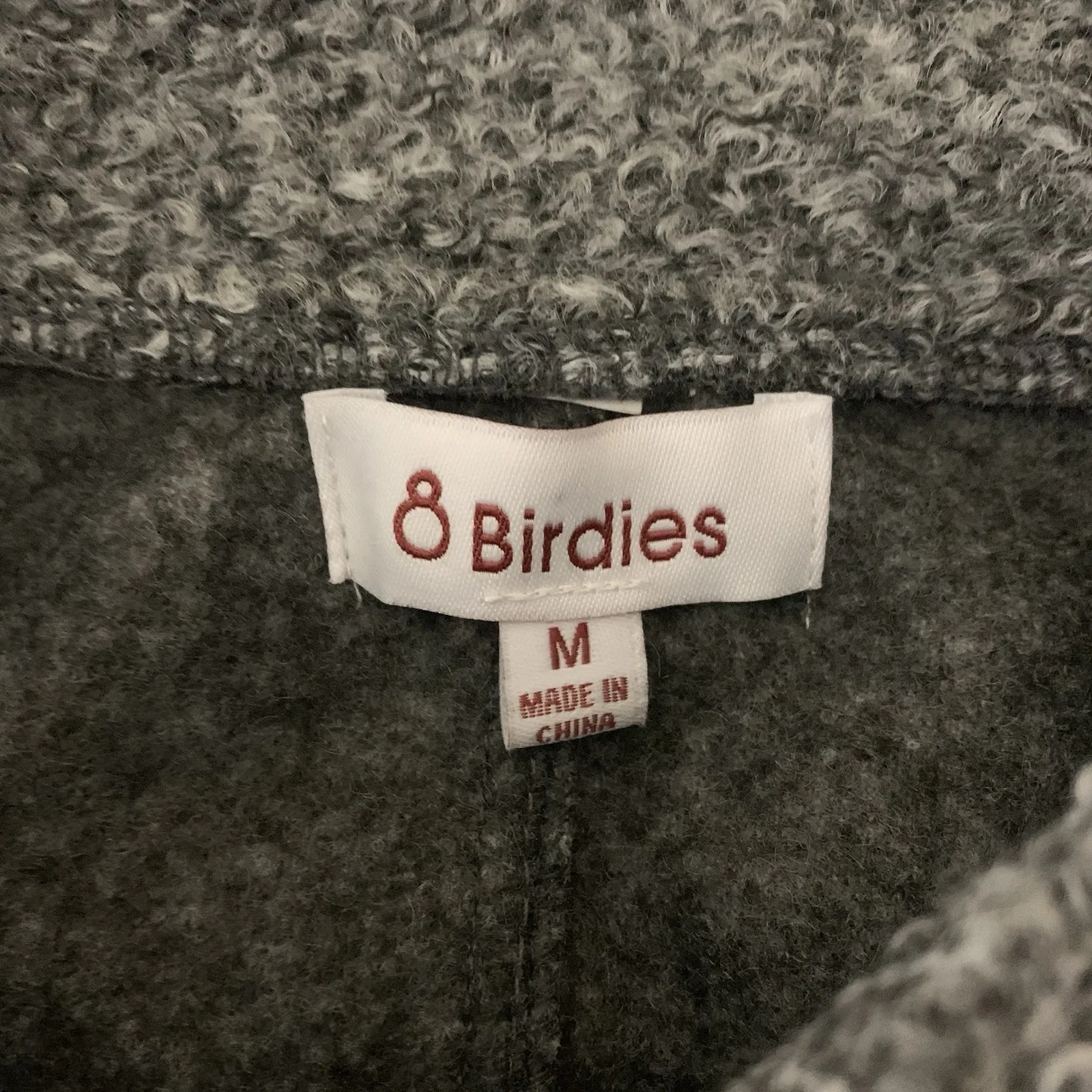 8 Birdies Boucle Snap Front Jacket M Gray Cozy Minimalist Casual Outerwear Size M - Image 4