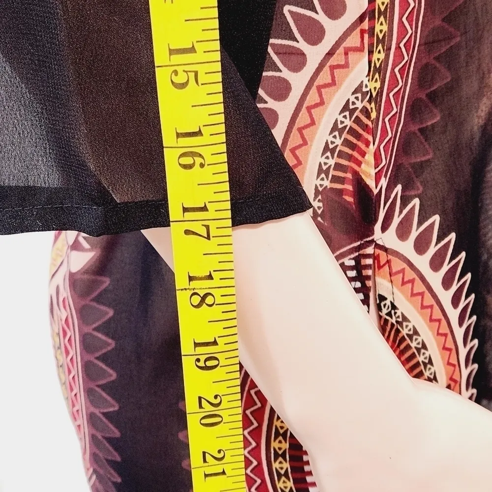 RAVIYA Women's Beaded Print Tunic Lightweight Sheer Coverup Size S Black - Image 10