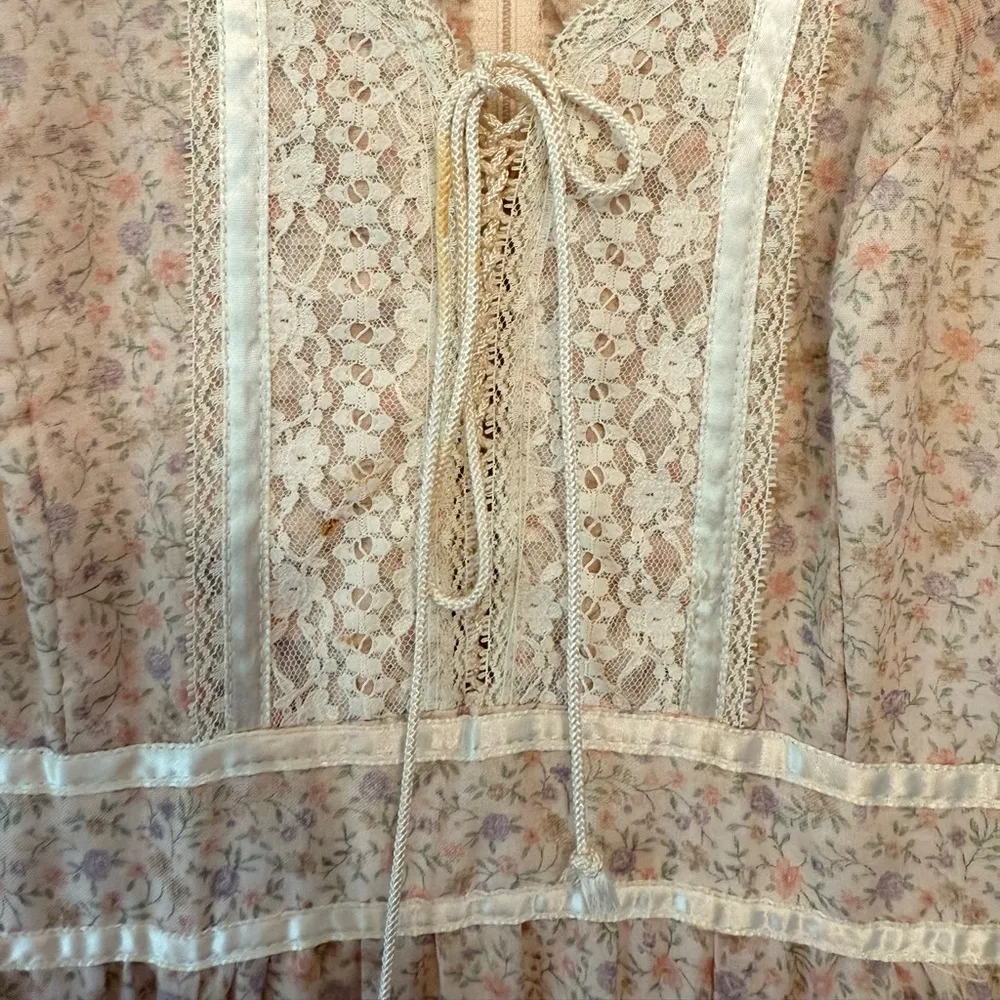 Vintage Gunne Sax Floral Maxi Dress - Image 8