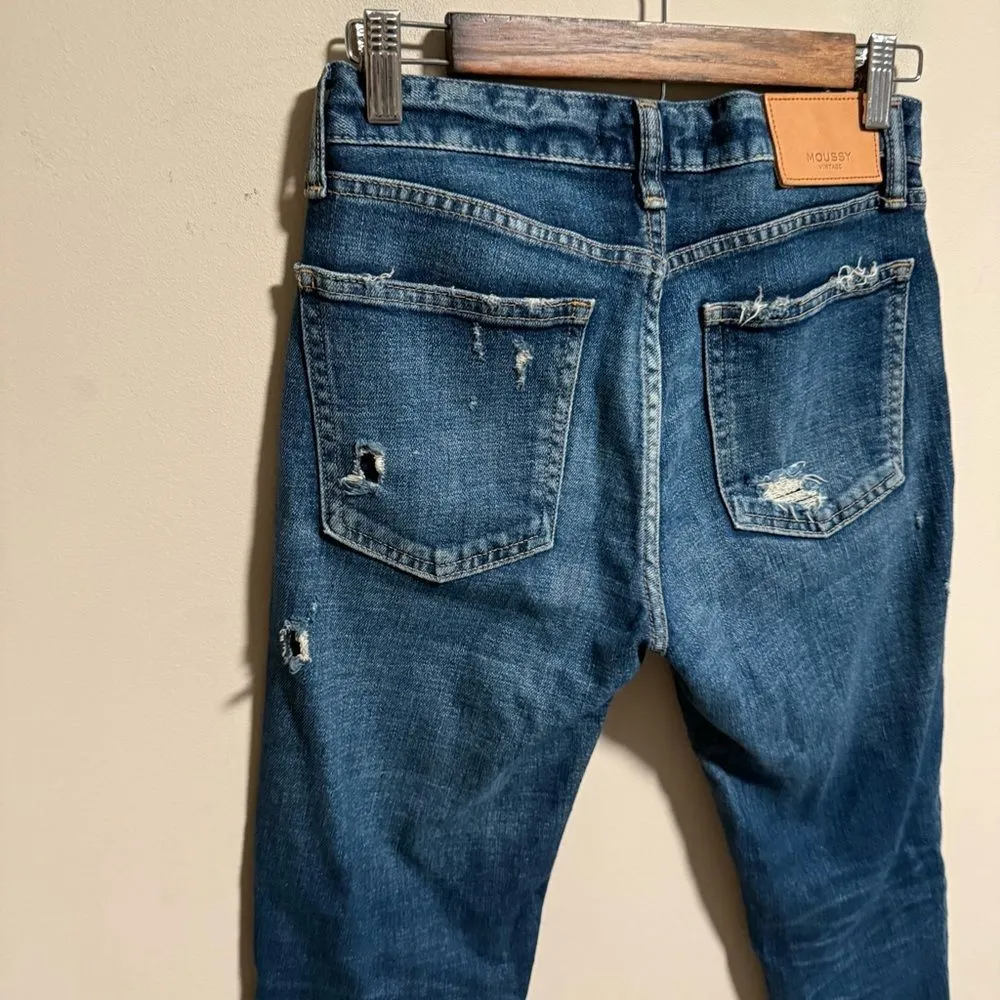 Moussy Vintage Glendele Skinny Jeans Distressed in BLU 110 - Image 5