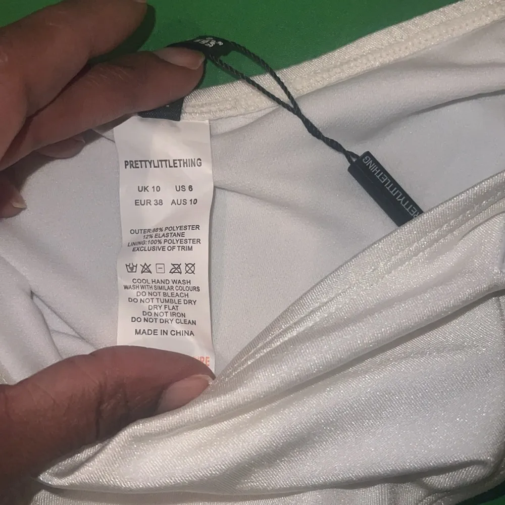 NWT Pretty Little Thing White Bikini 3 Piece Set with Sheer Cover-Up size 6-FLAW - Image 8