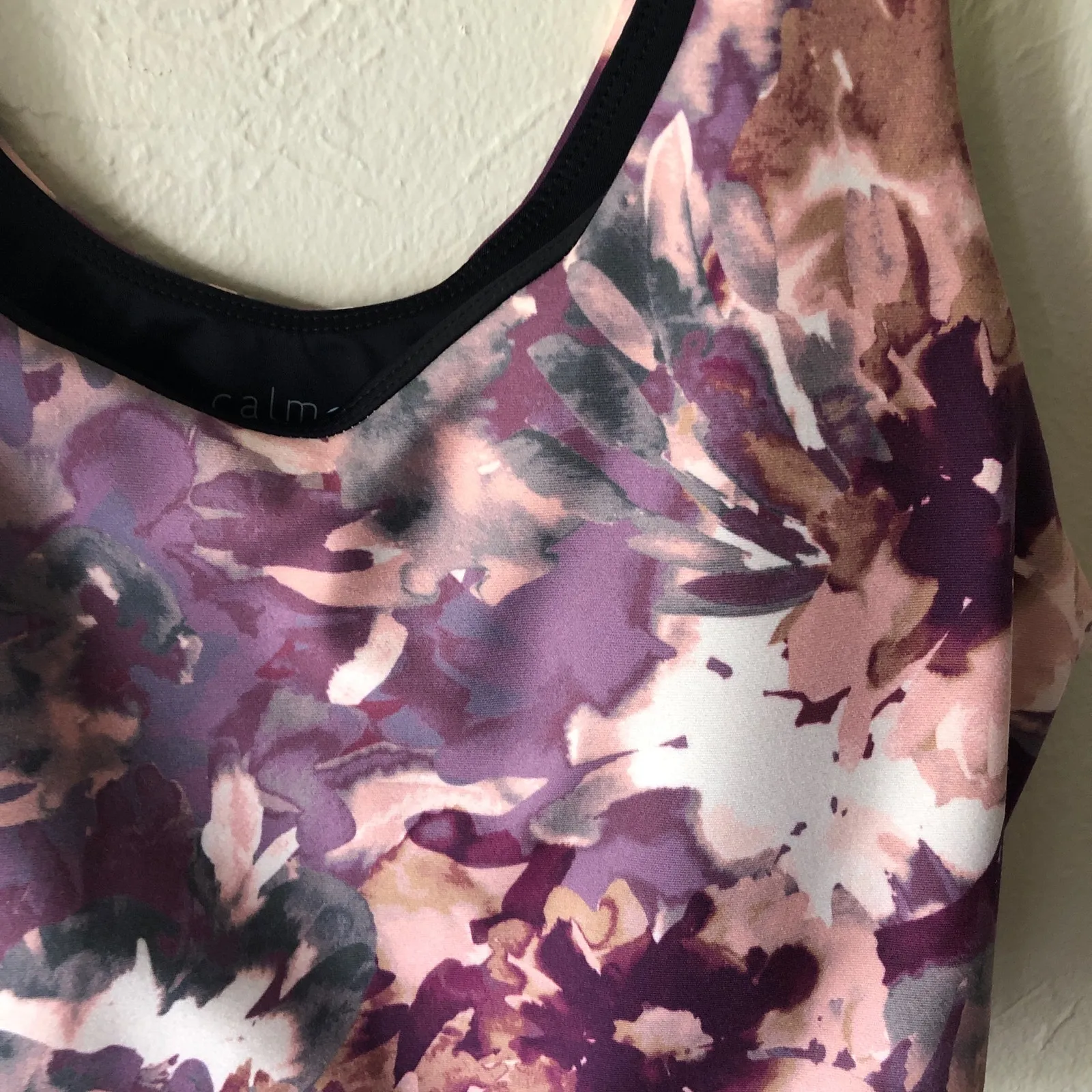 NWT Johnny Was Calme Endure Sports Bra in Purple Watercolor Sz M - Image 2