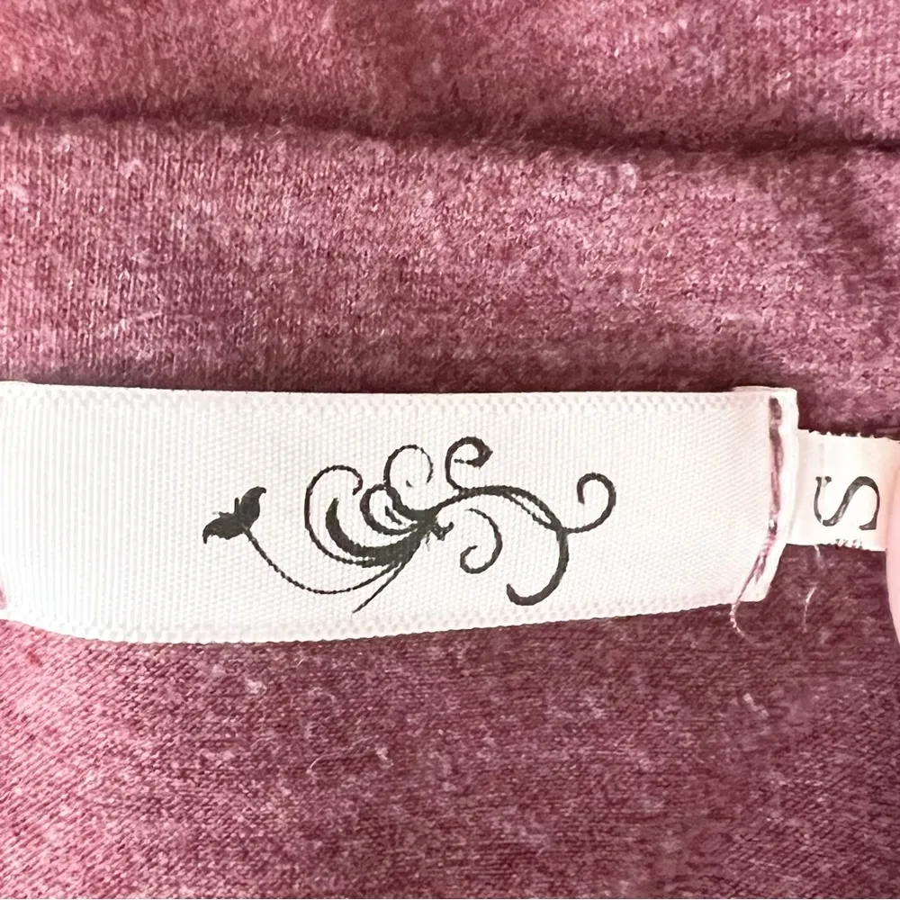 Mauve Oversized Long Sleeve Cotton Blend Casual Top Sweatshirt Size Small Pink - Image 7