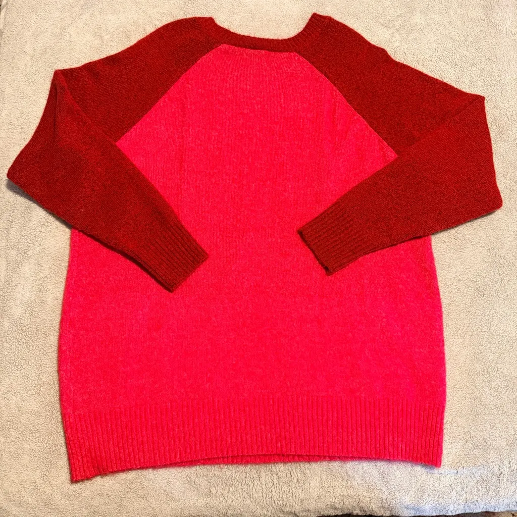 Women’s Torrid Sz 2 Vegan Cashmere Pullover Sweater Jester Red Virtual Pink - Image 5