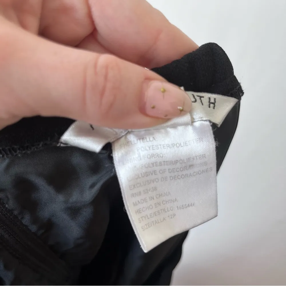 Vintage y2k Plaza South Petite Black Leopard Print Trim Pencil Skirt 12P - Image 3