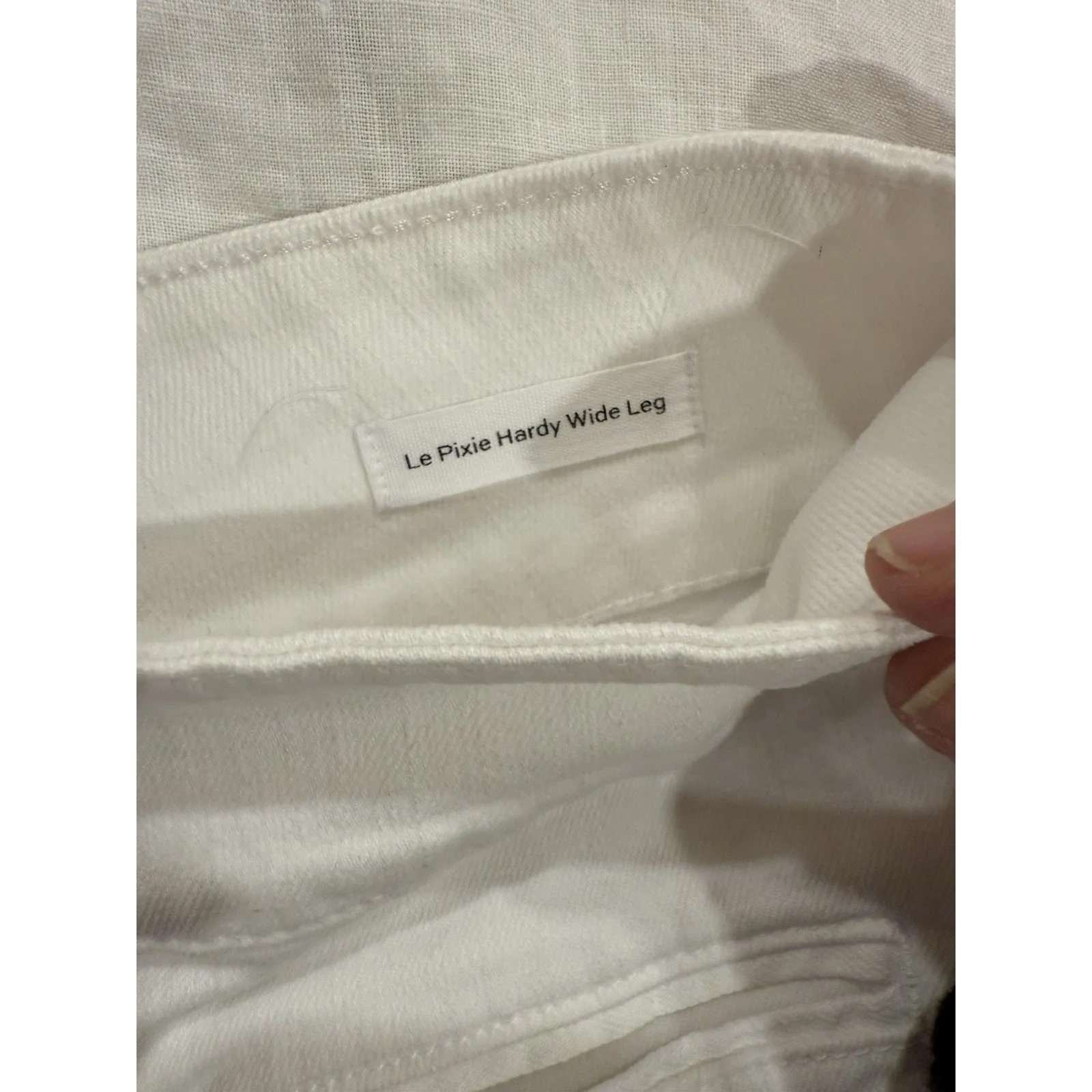 Frame Le Pixie Hardy Wide Leg Pant High Rise Solid White Size 27 - Image 8