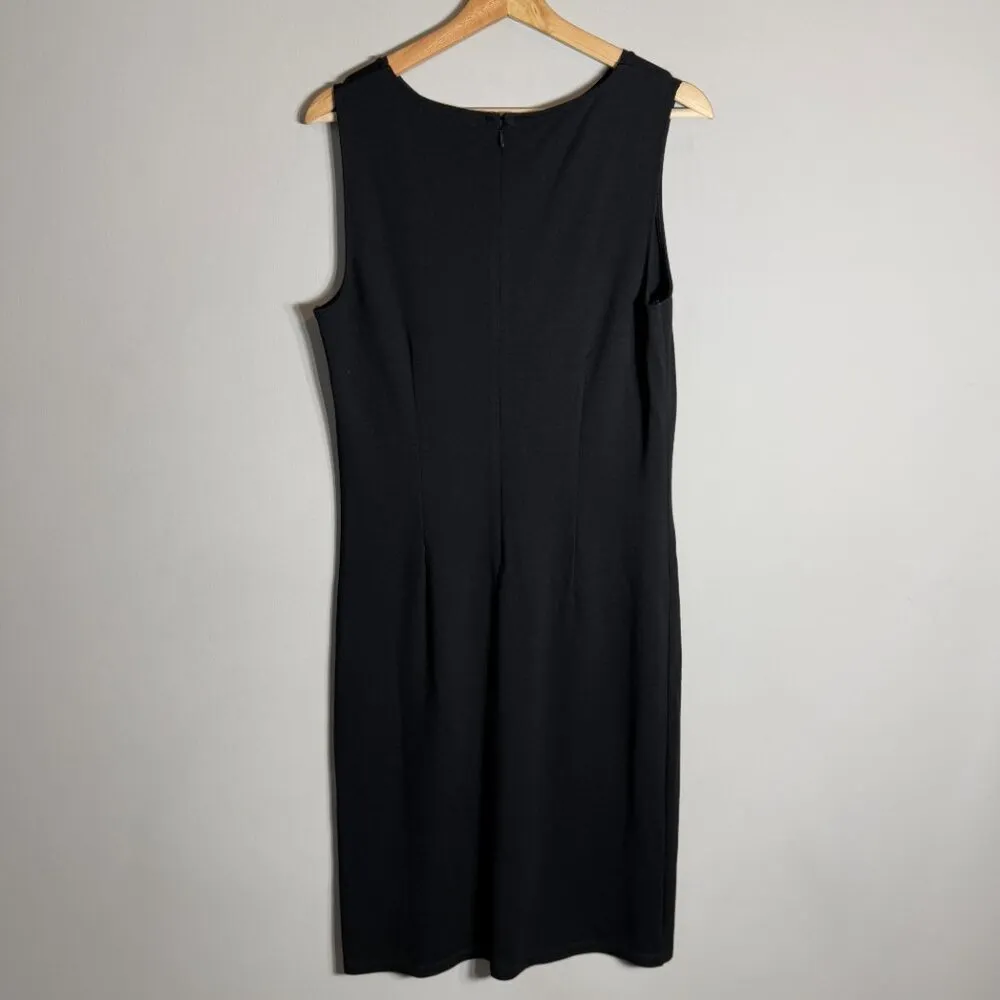 Lauren Ralph Lauren Sleeveless Mesh V-Neck Cocktail Dress Women's Medium Black - Image 8