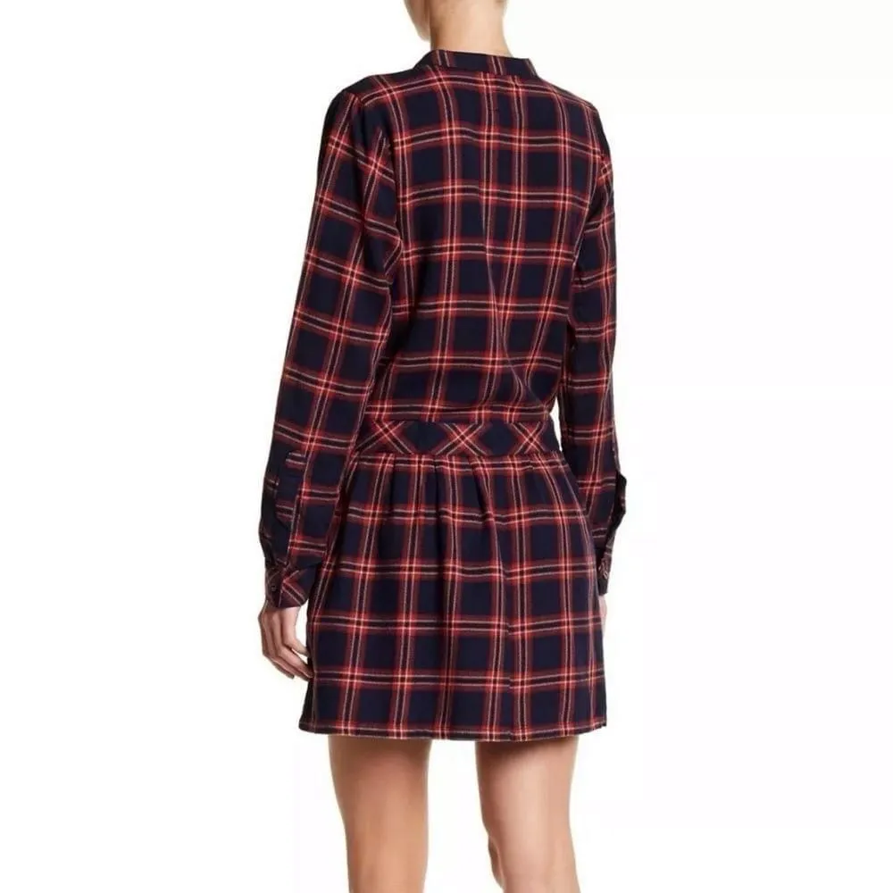 Current/Elliot Drop Waist Plaid‎ Button-Up Dress - Image 3