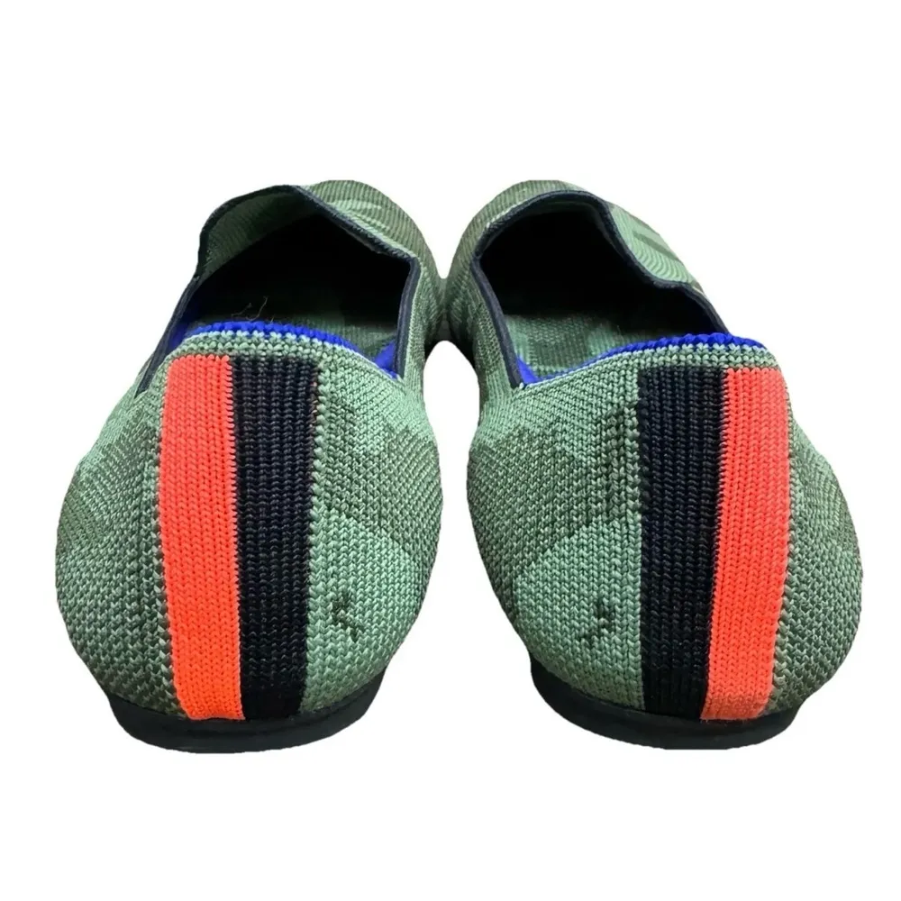 Rothys The Loafer Olive Camo Print Fabric Ballerina Flats Round Toe Slip On 6.5W - Image 9