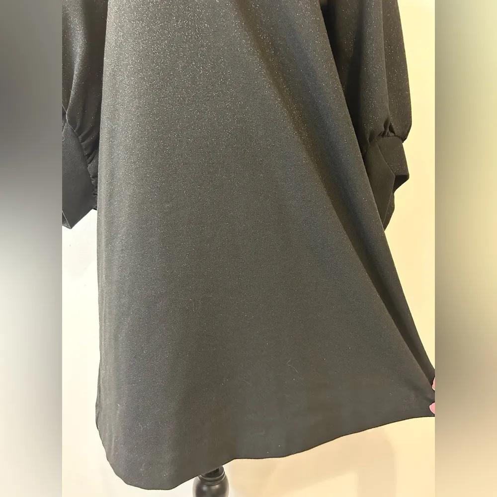 Uncle Frank Black Metallic Shift Dress Size Small - Image 4