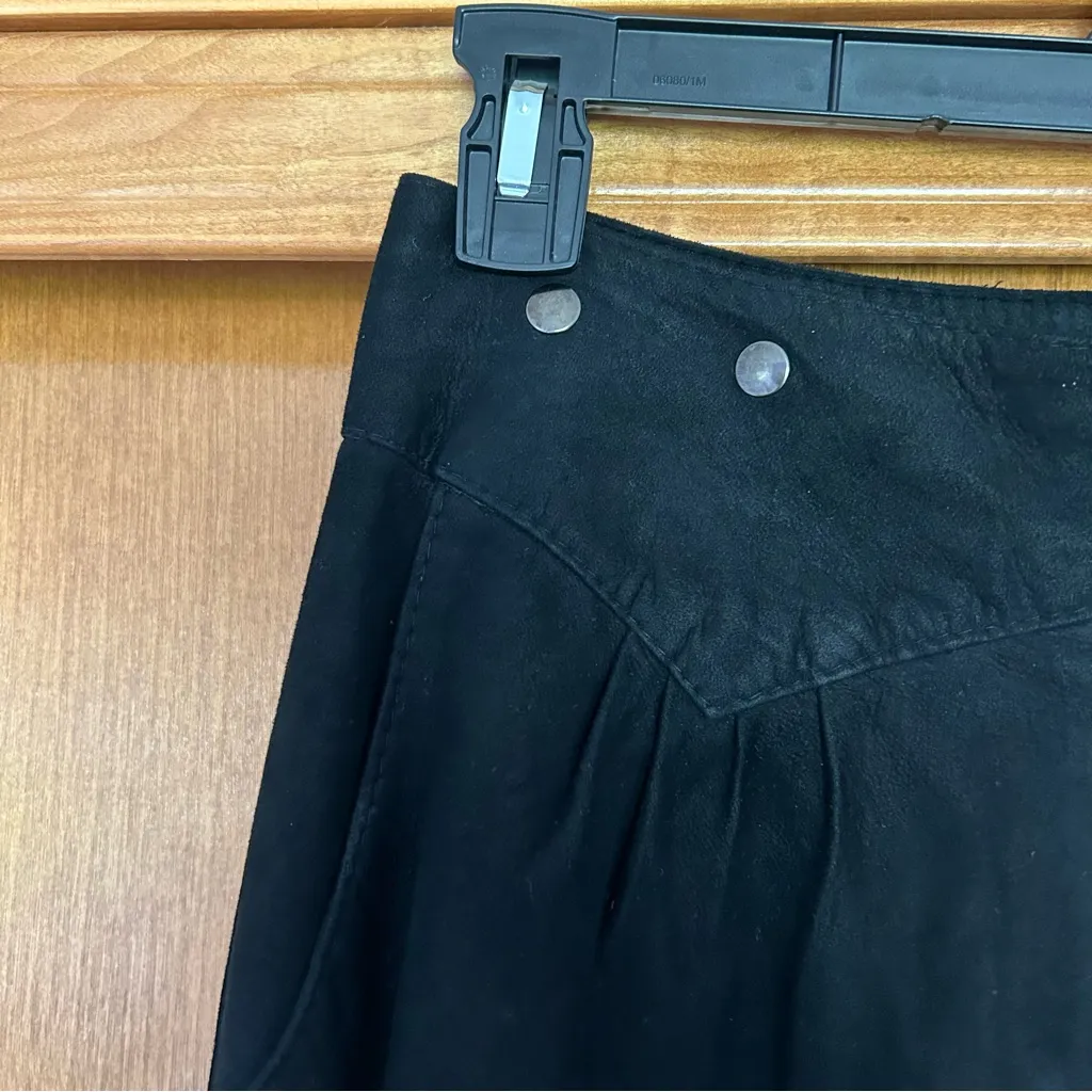 Bart by Sibylle Lyn Canada Suede Black Straight Leg Tapered Pants Rodeo Western Size M - Image 3