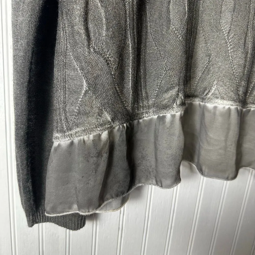 Angel Apparel Y2K Open Ruffle Cardigan Gray Size L - Image 6