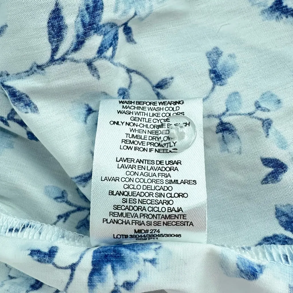 French Connection Blue White Floral Toile Maxi Dress size Small NWT Short Sleeve - Image 11