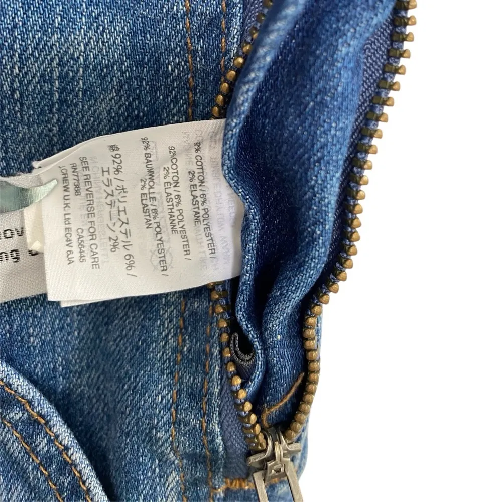 Madewell Indigo Skinny Overalls Denim Classic Workwear Ankle Raw Hem - Image 12