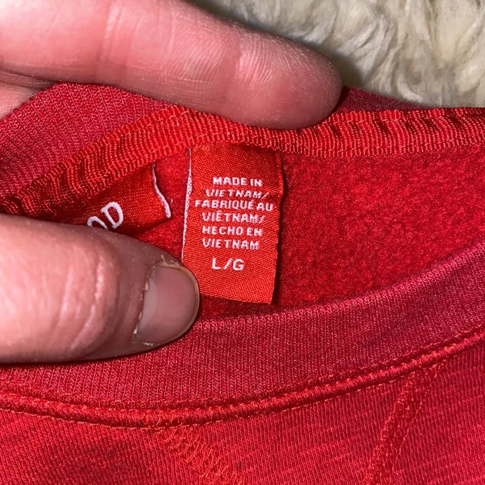 Izod Red Women’s Long Sleeve Pullover Sweatshirt EUC Sz Lg Cozy Comfy Contempo - Image 4