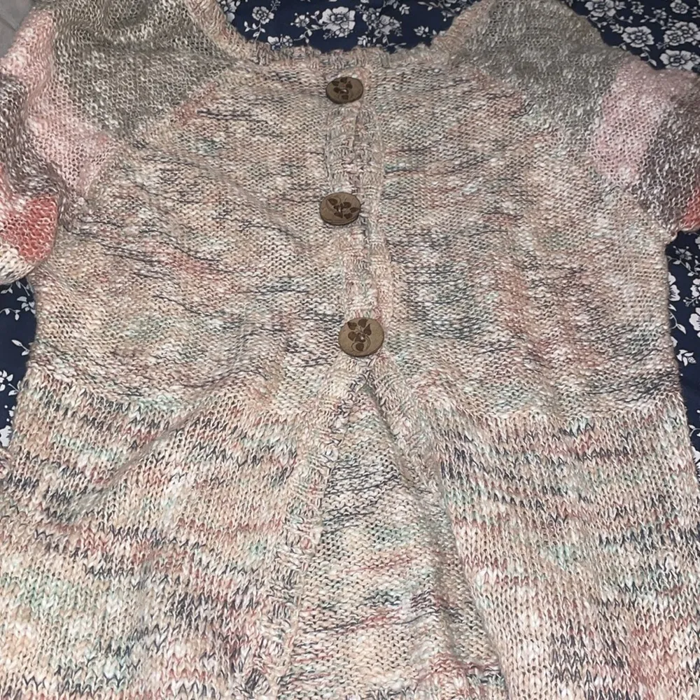 American rag spring knit sweater button back long sleeves M - Image 6