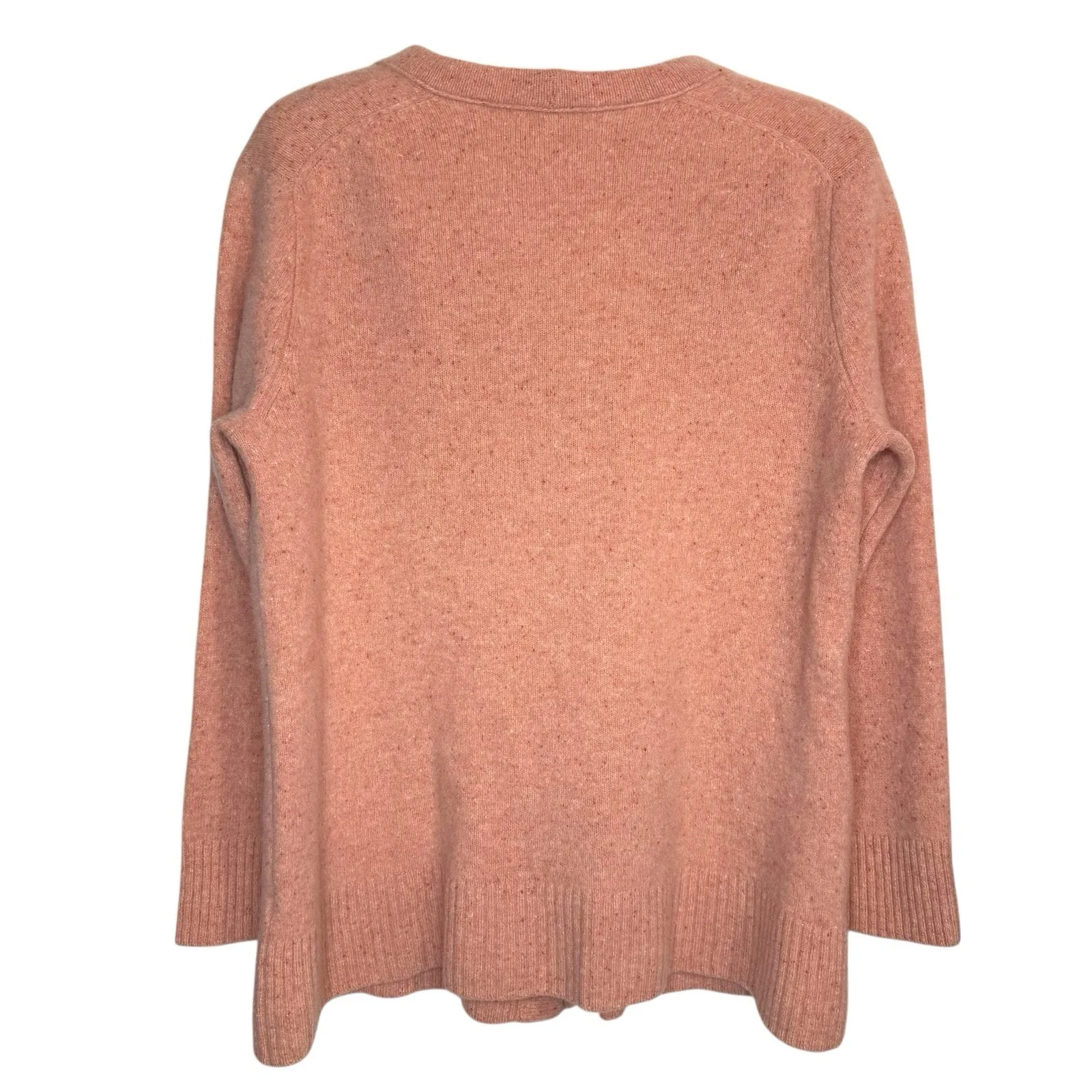 Madewell M‎ Boiled Merino Wool Donegal Maysfield Cardigan Sweater in Peach - Image 3