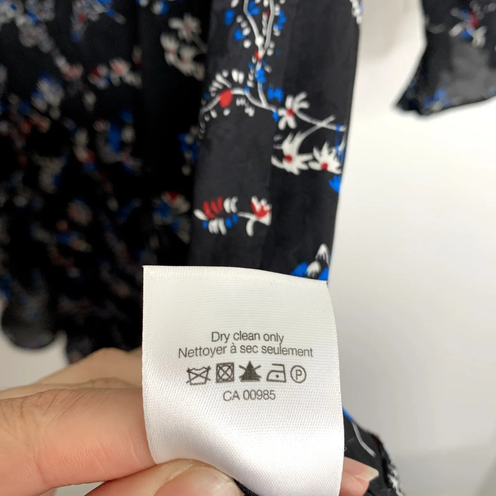 Veronica Beard Dress Preston Long Sleeve Ruffle Mini in Black Floral Size 12 - Image 14