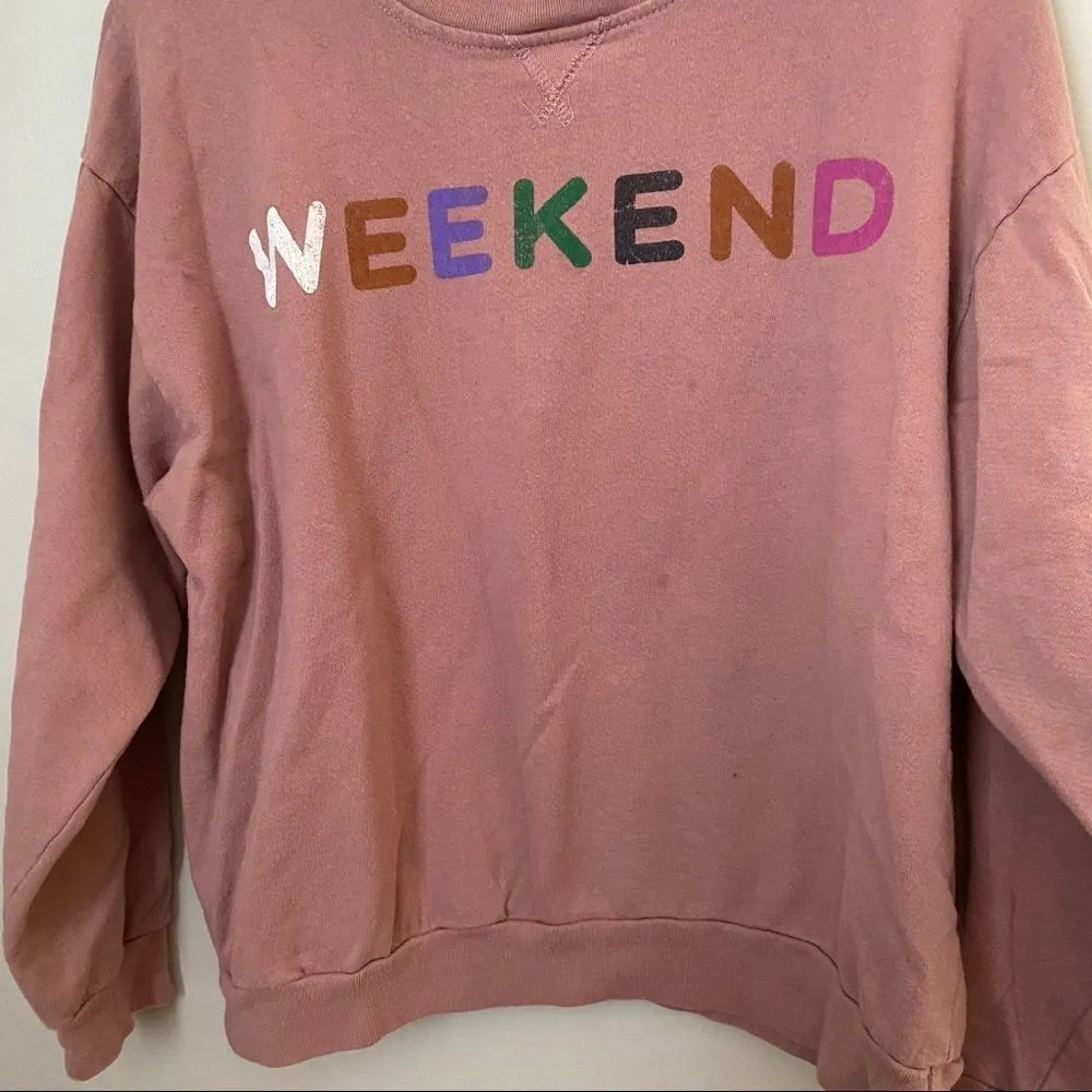 Blank Paige Sweatshirt Crewneck Weekend Graphic Pink Casual Athleisure Trendy - Image 8