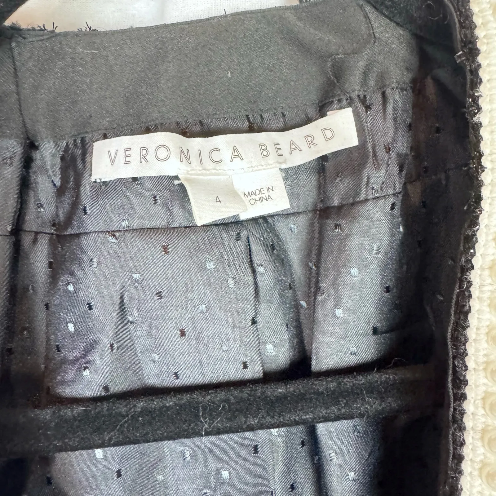 VERONICA BEARD Kemsley Black Pearl Trimmed Jacket Blazer Size 4 - Image 5