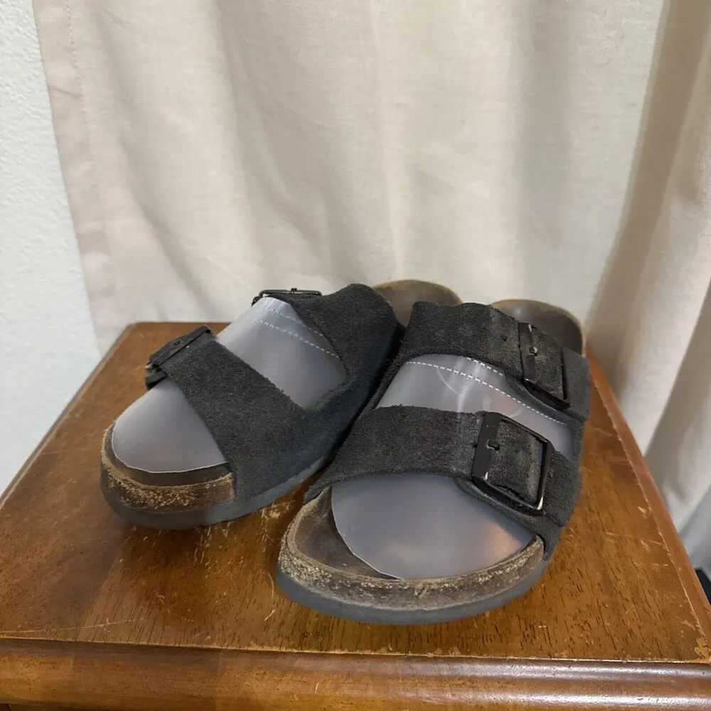 Birkenstock Arizona Soft Suede Sandal 2 Straps Black EU 39 Womens 8 Mens 6 - Image 4