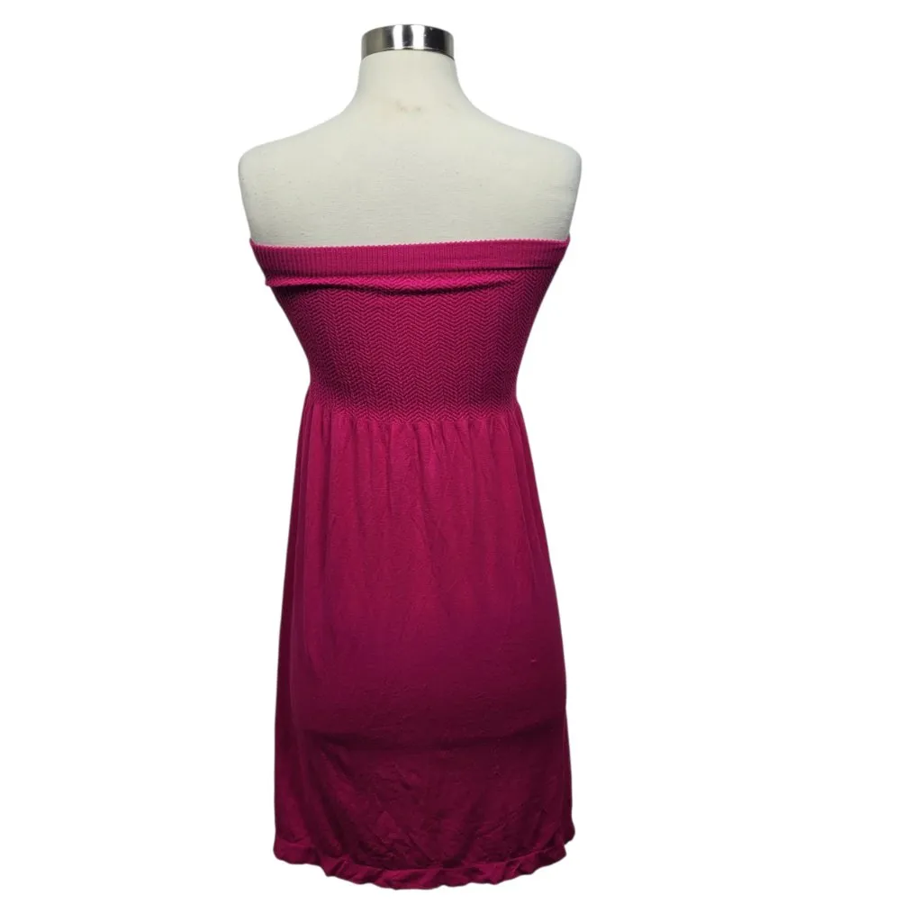 Island Girl Pink Strapless Sundress One Size Smocked Tube Seahorse Print Resort - Image 4