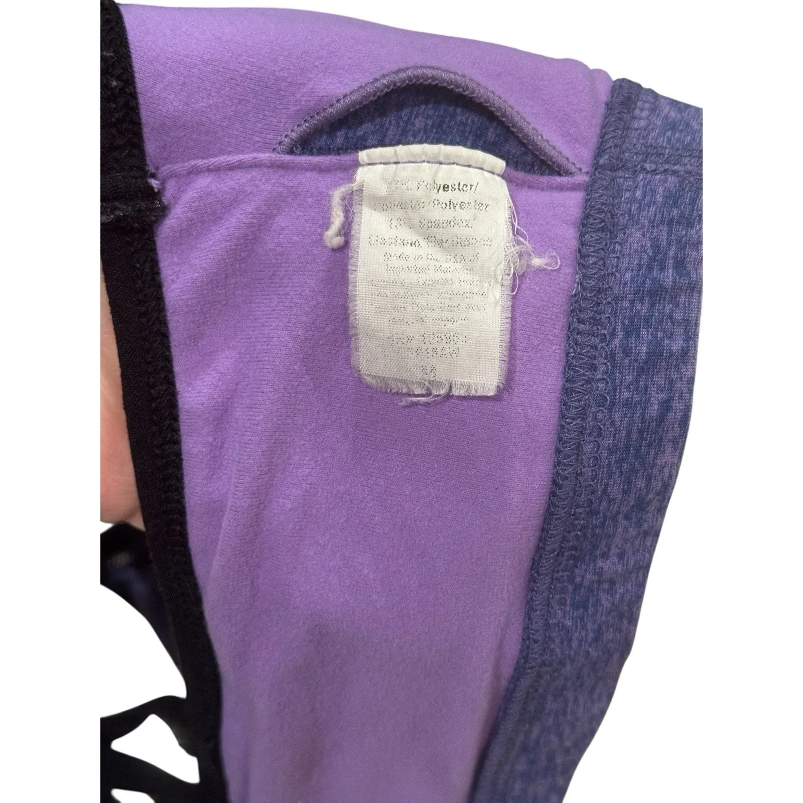 Beyond Yoga Revolve Medium Spacedye Lattice Panel Bra Faded Denim‎ Lavender Mist - Image 4