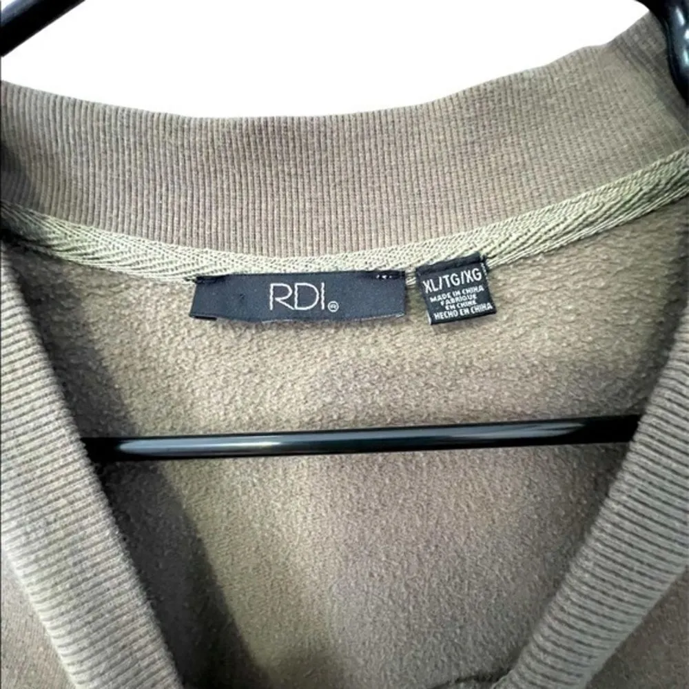 RDI Army Green Long Sleeve Long Crop Top - Image 2