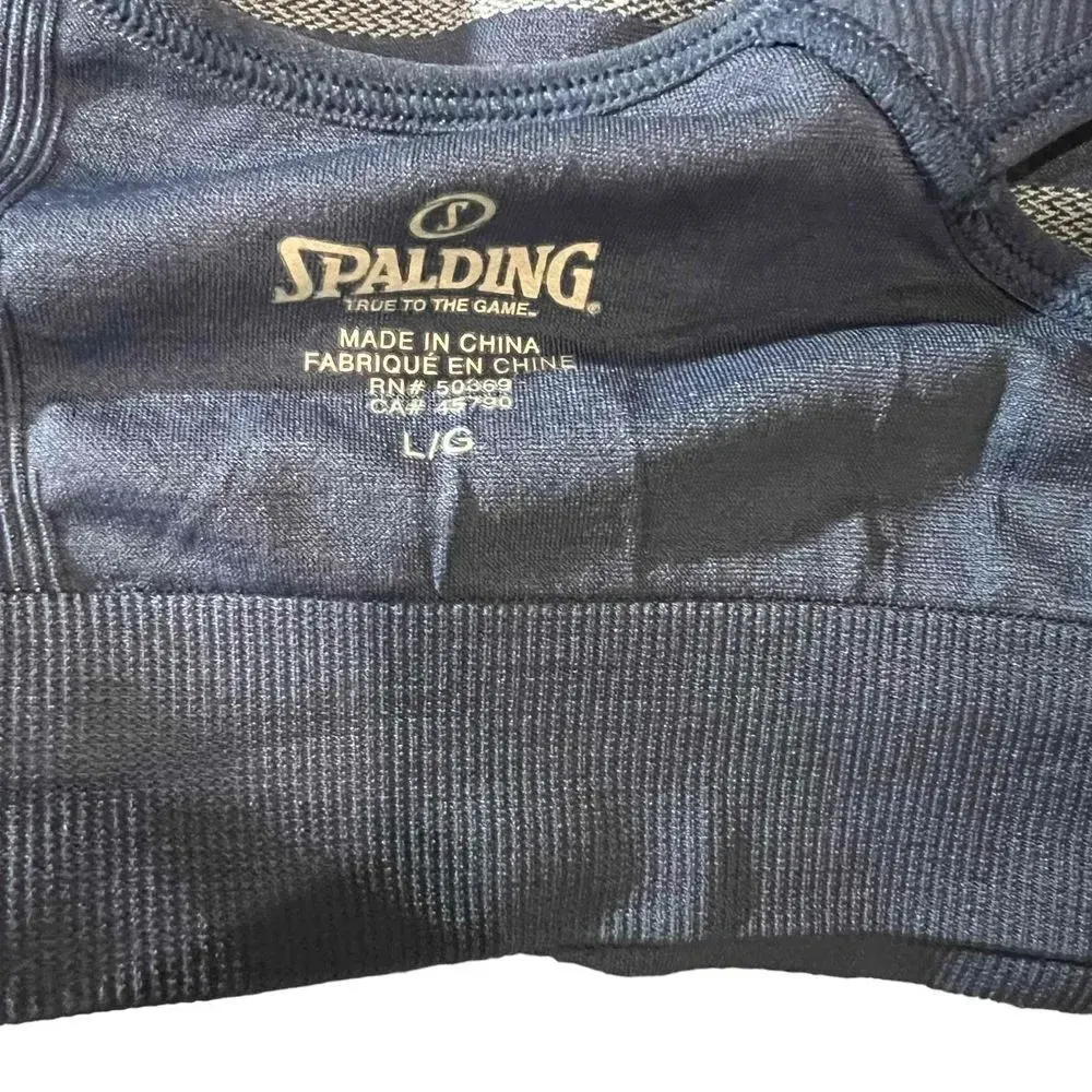 Spalding Striped Pattern‎ Adjustable Racer back Straps Sports Bra Size Large - Image 3