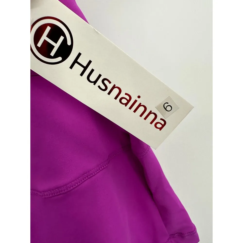 Husnainna Bright Purple Tiered Activewear Mini Skirt Skort Women's Size 6 NWT - Image 5