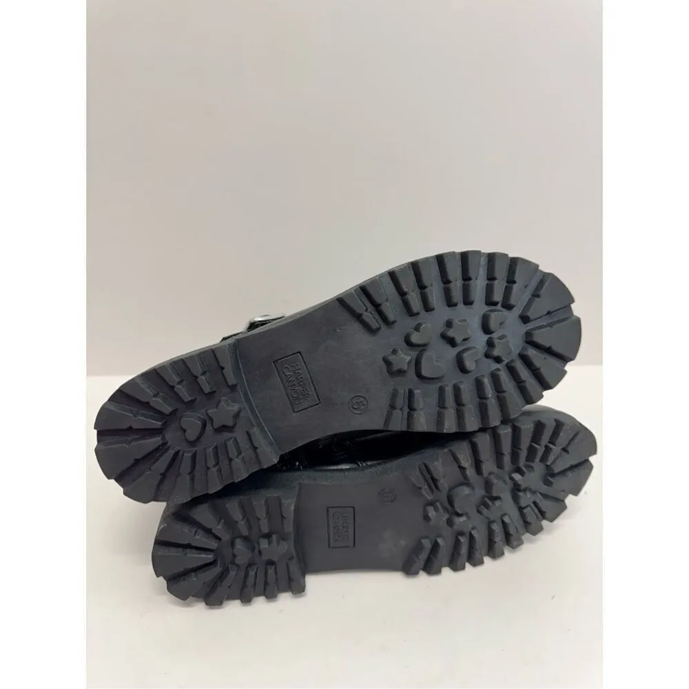 Harper Canyon Boots Size 5‎ Black Buckle Detail Lug Sole Block Heel Side Zip NEW Black - Image 9