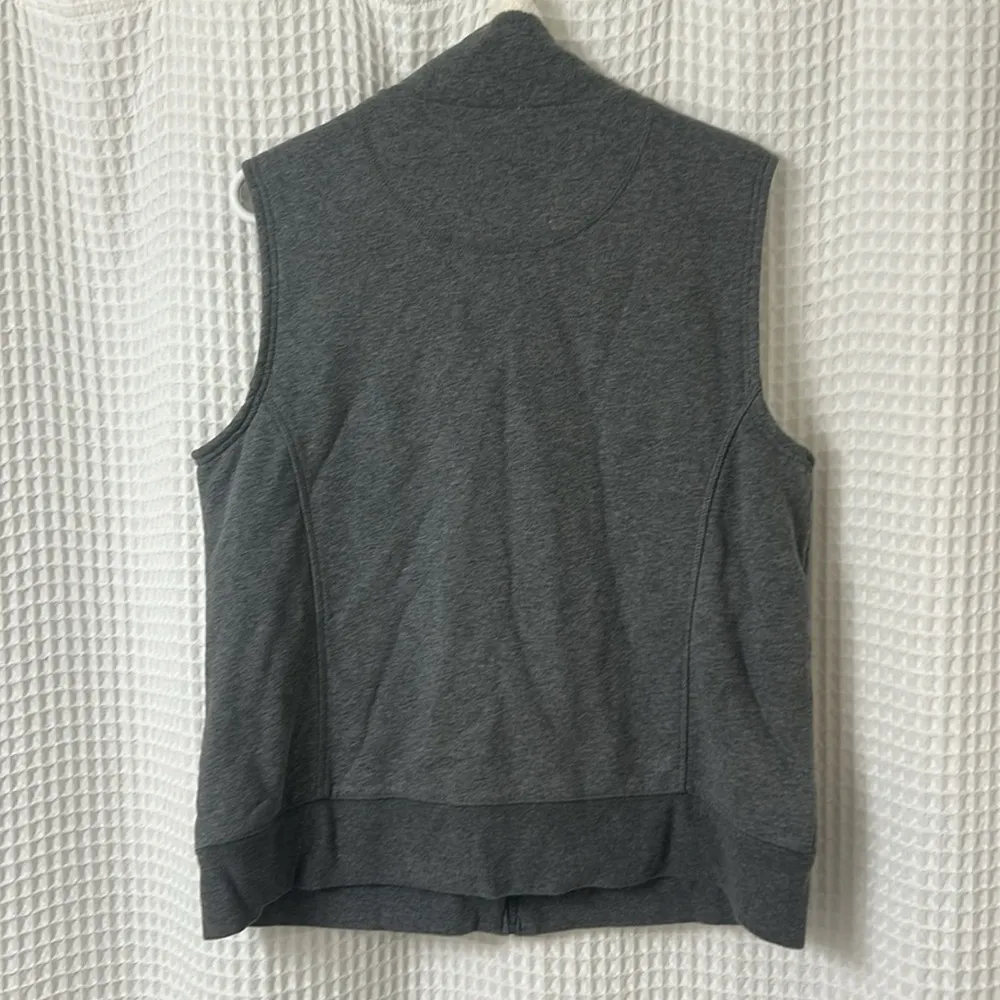 LL Bean Fleece Lined Vest Grey Cream Large Gray - Image 5