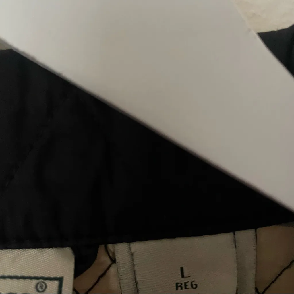 LL Bean Vintage 90s Quilted Plaid Lining Barn Jacket Chore Coat Black Size L - Image 4