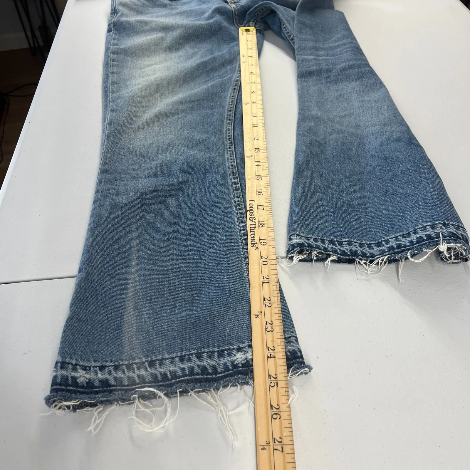 Rag & Bone Vintage Crop Flare Jeans Womens 29 Carlsbad Blue Denim Medium Wash - Image 12