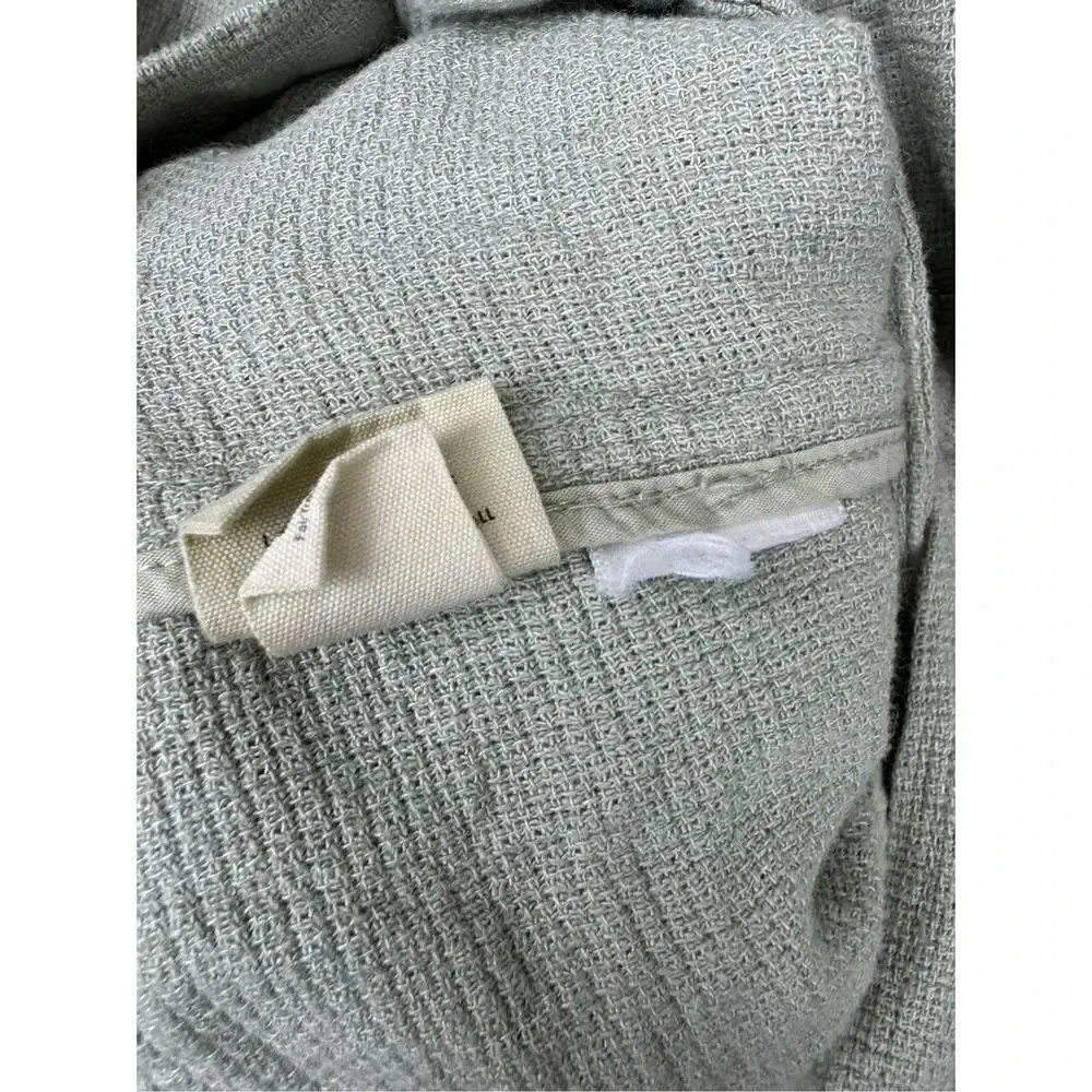 Madewell  Oversized Blazer Jacket Small Green Linen Blend Single Breasted Pockets - Image 6