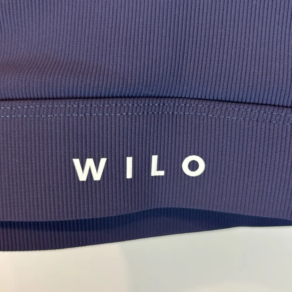 NWT Wilo the Label Anthropologie Ribbed Blue Color Block Sports Bra Padded Sz S - Image 7