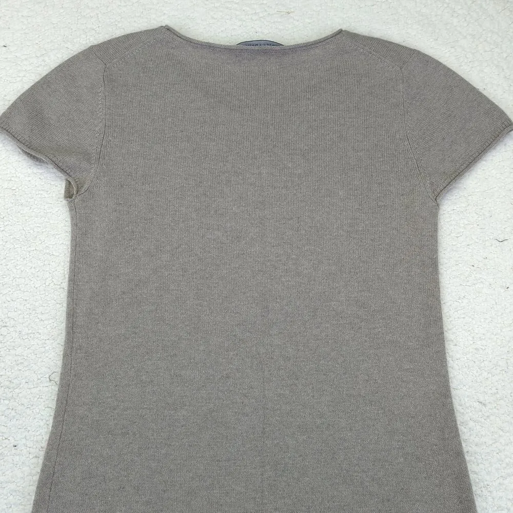 Iris v Arnim 100% Cashmere Short Sleeve Sweater Dress Midi Beige Tan Women Small - Image 5