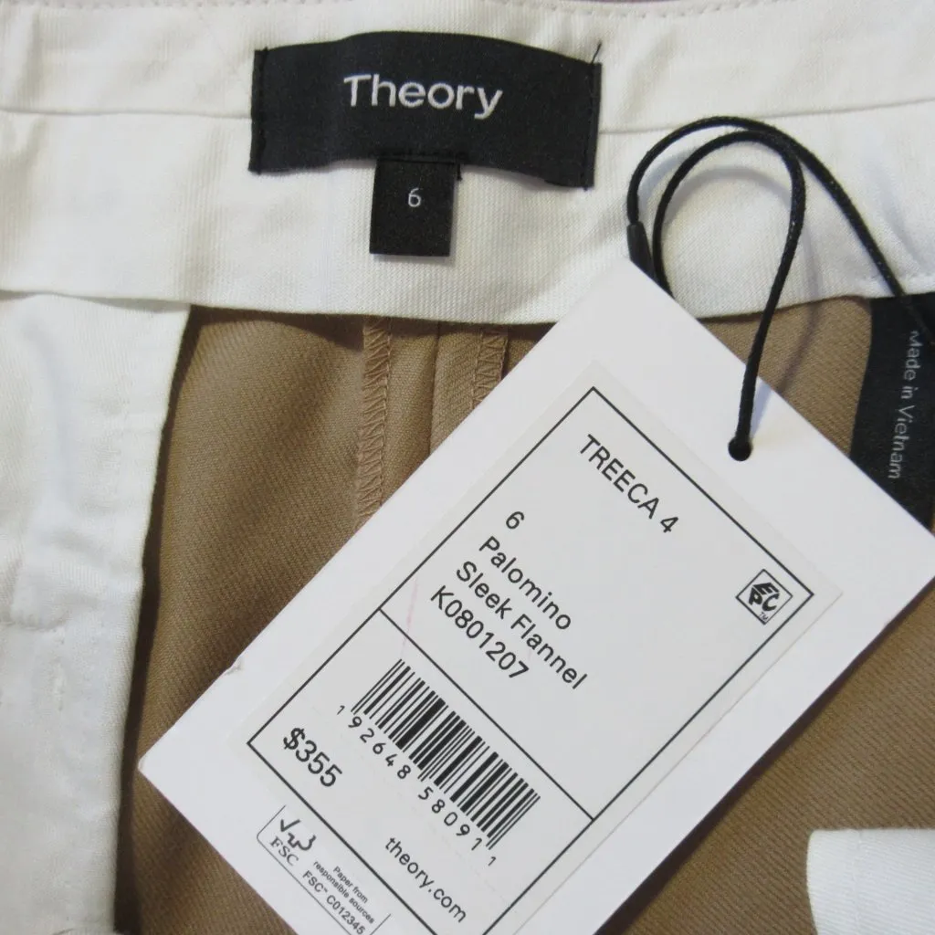 NWT Theory Treeca in Palomino Sleek Flannel Wool Tapered Crop Pant 6 - Image 3