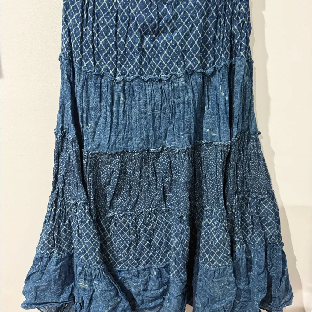 Lauren Ralph Lauren New Blue Womens Size Large L Tiered Peasant Skirt x‎ - Image 6