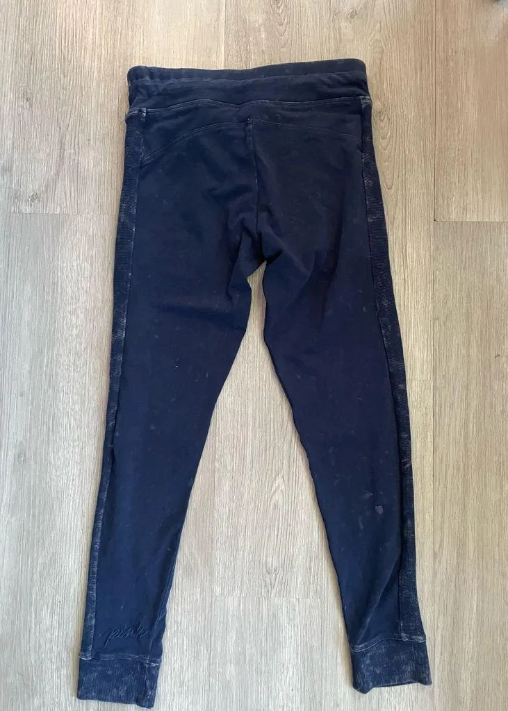 PINK Yoga Navy Blue Washed Jogger Leggings size Medium - Image 5