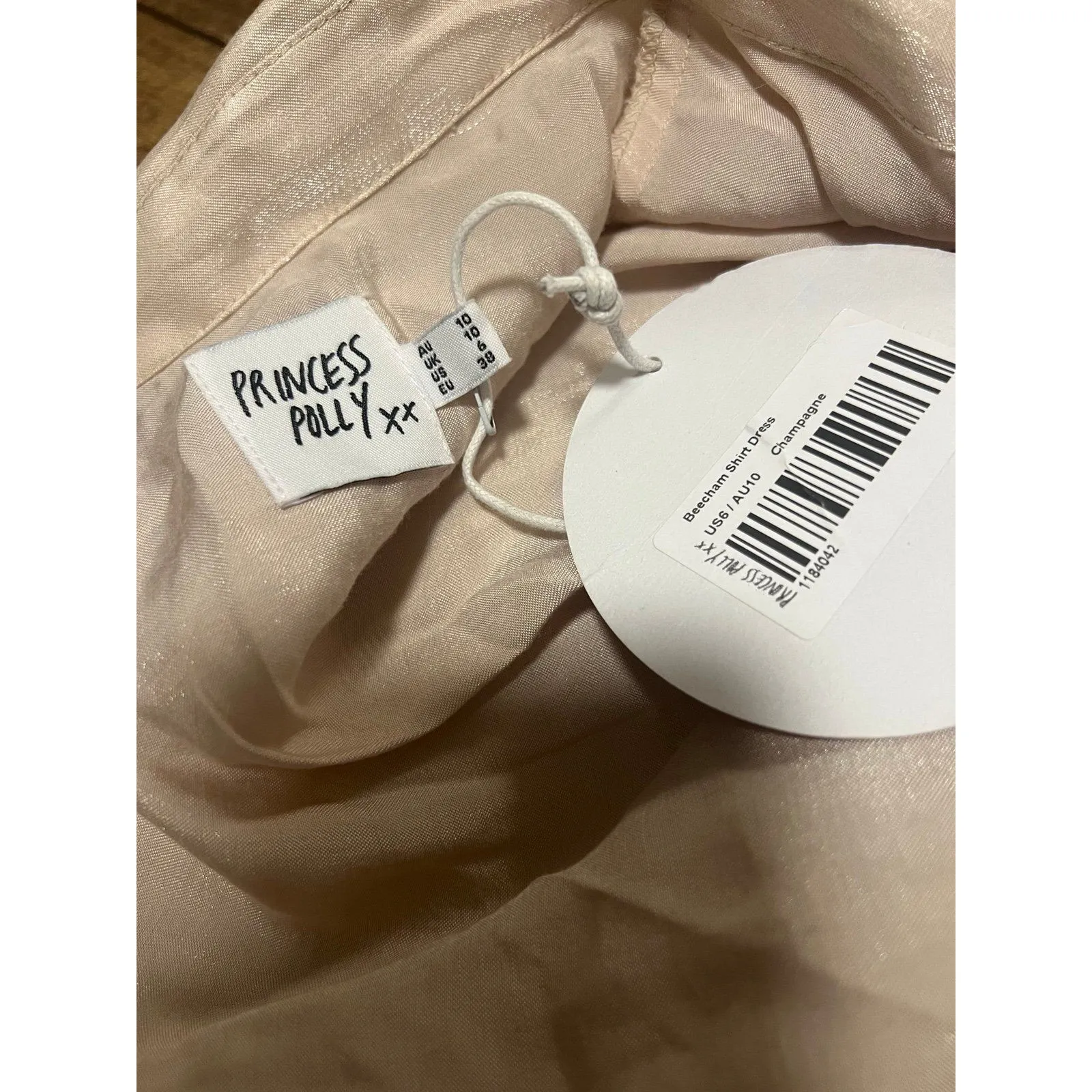 Princess Polly Beecham shimmery champagne button down dress shirt - Image 4