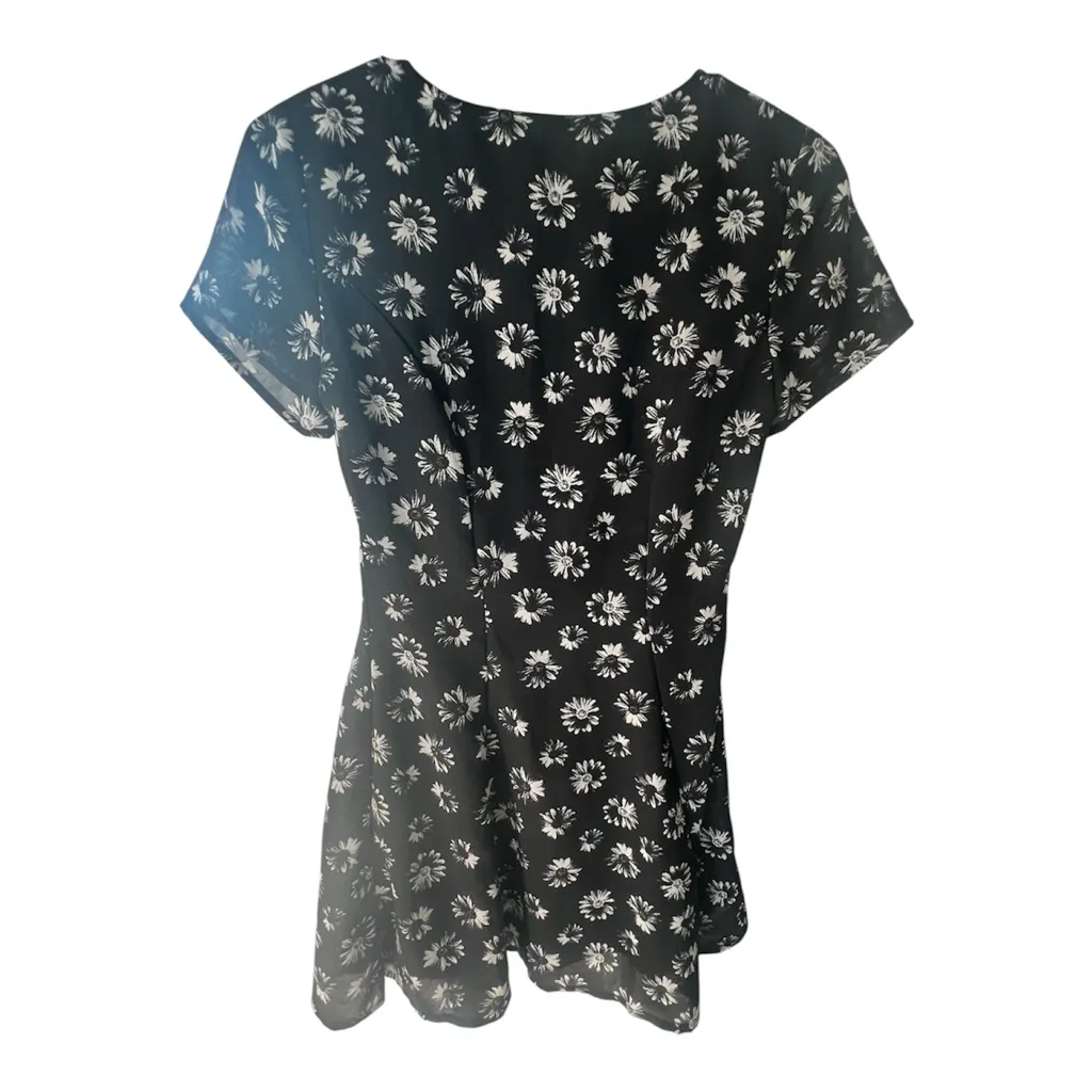 Divided Black and White Floral dress - Image 2