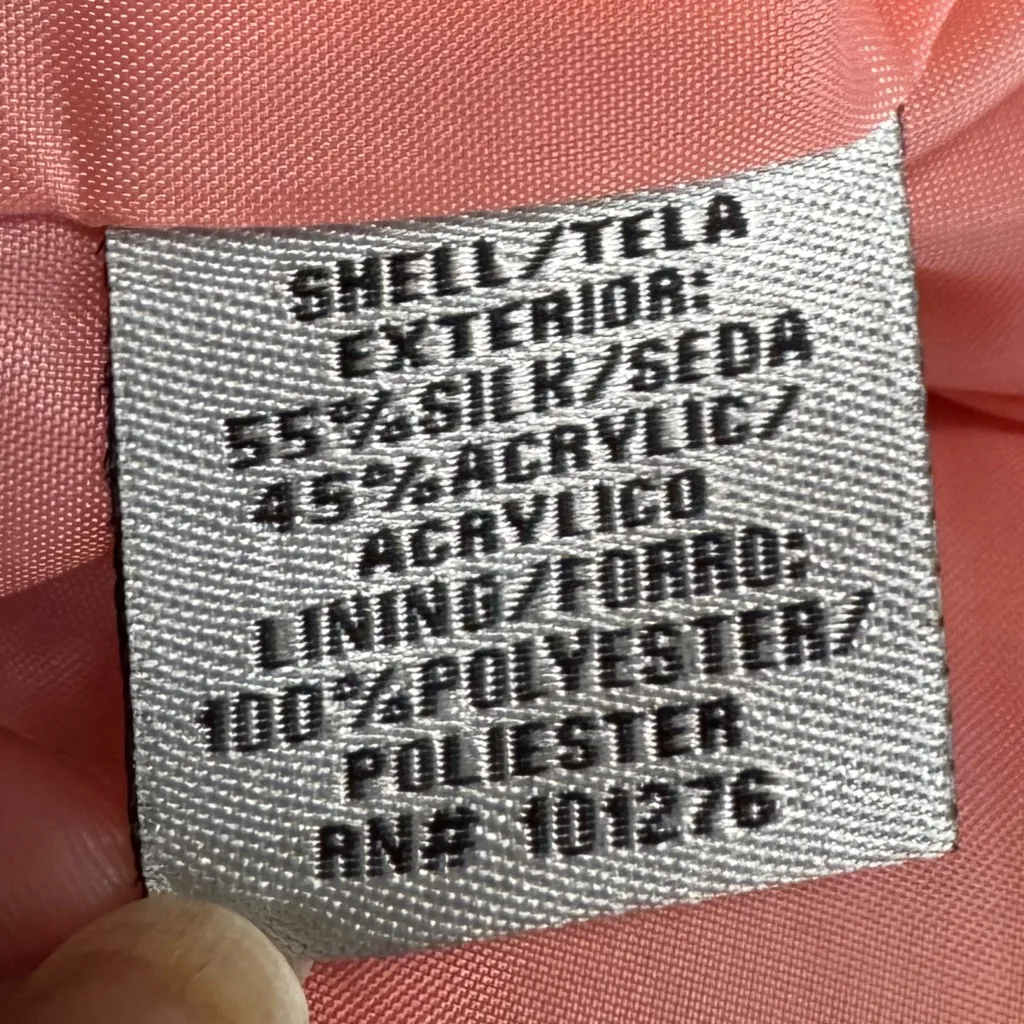 Ice Women's Pink Multi Fringe Silk Blend Tweed Blazer Jacket Size 8 - Image 7