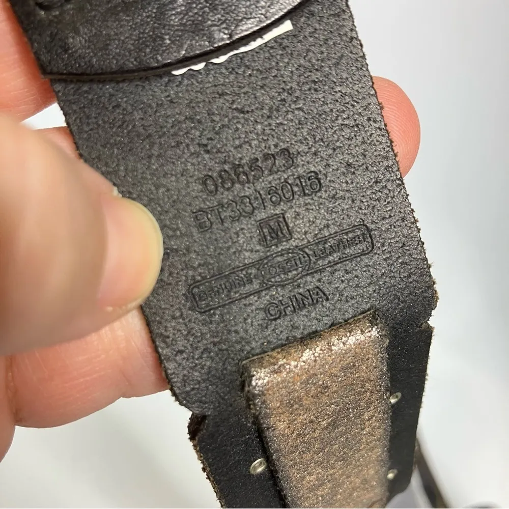 Genuine Leather patchwork belt metallic size‎ medium - Image 3