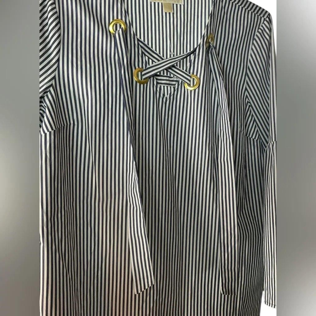 Michael Kors Navy and White Striped Top - Image 4